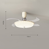 Χαμηλού Κόστους Φώτα Οροφής με Dimmer-Ανεμιστήρας οροφής με φώτα 106cm με δυνατότητα ρύθμισης φωτεινότητας LED 3 χρωμάτων 6 ταχυτήτων με χρονισμό, αναστρέψιμα πτερύγια με τηλεχειριστήριο, οικιακός ανεμιστήρας πολυέλαιος, εσωτερικός