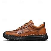 baratos Ténis para Homem-sapatos casuais masculinos marrons com cadarço e sola durável, calçados confortáveis para caminhadas ao ar livre, trabalho e uso diário