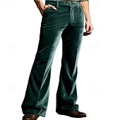 preiswerte Fackel-Herren Anzughose Cordhose Schlaghosen Hose Chinos Tasche Knöpfe Einfach Komfort Formell Party Arbeit Mode Klassicher Stil Armeegrün Blau Mikroelastisch