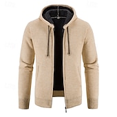 preiswerte Herren Strickjacke-Herren Pullover Kleid Pullover Strickjacke Reißverschluss-Pullover Strickpullover Gerippt Stricken Normale Oberteile Gestrickt Gerippt Einfach Mit Kapuze Mode Schals Geschäft Lässig Bekleidung Herbst
