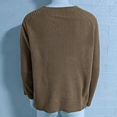 preiswerte Herrenpullover-Herren Pullover Strickpullover Gerippt Stricken Normale Oberteile Gestrickt Einfach Rundhalsausschnitt Mode Basic Urlaub Alltagskleidung Bekleidung Herbst Winter Schwarz Weiß M L XL