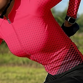 abordables Maillots de mujer-Mujer Maillot de Ciclismo Graphic A Lunares Degradado Manga Larga Bicicleta Maillot Camiseta con 3 bolsillos traseros Filtro Solar Resistente a los rayos UV Secado rápido Bandas Reflectantes Deportes