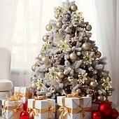 Недорогие Венки, Гирлянды и Декорации-20 искусственных рождественских цветов пуансеттии с двухслойной розовой окантовкой, 5,9 дюйма, сверкающие рождественские цветочные украшения для венков, рождественской елки, свадеб и праздничного