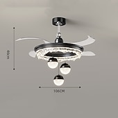 preiswerte Deckenventilator-Leuchten-LED-Deckenventilatoren dimmbar mit Fernbedienung 106 cm Deckenleuchte mit Acryl-Lampenschirm Kronleuchter Schlafzimmer Wohnzimmer