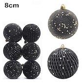 クリスマスツリーボールオーナメント12個、8cm/3.15インチのクリスマスデコレーション、グリッターペイント吊り下げセット お買い得  装飾品-クリスマスツリーボールオーナメント12個、8cm/3.15インチのクリスマスデコレーション、グリッターペイント吊り下げセット