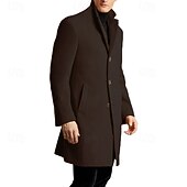 preiswerte Herren-Blazer &amp; -Anzüge-Herren Mantel Trenchcoat Langer Trenchcoat Urlaub Täglich Herbst Winter Polyester Winddicht Warm Oberbekleidung Bekleidung Mode Klassisch Einfach Tasche Revers Einreihig