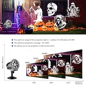 voordelige Projectorlampen-1 stuk Halloween buiten stereoscopisch projectielicht met hoge helderheid, skelet reaper grondplug in wandlamp, verticale festivalsfeer decoratieve verlichting US/EU/UK/AU plug