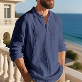 Herre Linskjorte Golf skjorte Arbeid Avslappet Knaphul Langermet Grunnleggende Moderne عادي Knapper Vår Høst Normal Svart Hvit Navyblå Kakifarget Militærgrønn Lyseblå Linskjorte billige Herre Klassisk Polo-Herre Linskjorte Golf skjorte Arbeid Avslappet Knaphul Langermet Grunnleggende Moderne عادي Knapper Vår Høst Normal Svart Hvit Navyblå Kakifarget Militærgrønn Lyseblå Linskjorte