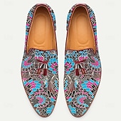 levne Jacquard boty-Pánské Nokasíny Střapcové mokasíny Chůze PU kůže Žakárová látka Pohodlné Protiskluzové Prodyšné Povaleč modrá / černá Léto Jaro Podzim