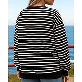 levne Mikina a svetr-Dámské Mikina s kapucí Ležérní topy Dlouhý rukáv Vrchní část oděvu Oblečení na atletiku Podzim S proužky Módní Venkovní Cestování sportovní oblečení Sportovní oděvy Černá Bílá Světlá růžová