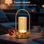 abordables Lampes de table-Lampe de table portable en métal pour extérieur et intérieur, 3 couleurs, sans fil, rechargeable, à intensité variable, alimentée par batterie, petite lampe de bureau, lanterne pour patio, chambre,