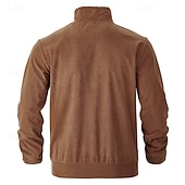 preiswerte Lässige Jacken-Herren Leichte Jacke Cordjacke Freizeitjacke Urlaub Täglich Atmungsaktiv Tasche Frühling Herbst Einfach Mode Klassisch Revers Regulär Schwarz Braun Hellgrau Armeegrün Aprikose Jacken