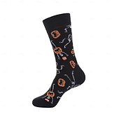 abordables calcetines caseros-Calcetines largos de algodón de Halloween, calcetines con estampado de dibujos animados por encima de la pantorrilla para hombres y mujeres, medias deportivas hasta la rodilla resistentes a los olores