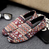 economico Mocassini casual-mocassini da uomo in jacquard multicolore con motivo a zigzag – scarpe casual slip-on alla moda per feste, vacanze e resort estivi