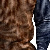 abordables Sudaderas Básicas_-Hombre Sudadera Sudadera con estampado de gofres Sudadera Con Capucha Pull-over Sudadera con un cuarto de cremallera Marrón Cuello Mao Plano Retazos Deporte Casual Diario Ropa de calle Fresco Ropa