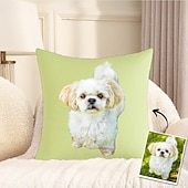 abordables Têxteis Personalizados-Personalized Photo Pillow Case  Custom Throw Pillow Cover Gift for Pet Lovers Friends and Family Perfect for Home Sofa and Bedroom Decoration