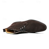 abordables Bottines-Bottines chukka en similicuir marron pour homme avec fermeture à lacets, bottines décontractées pour un usage quotidien, professionnel et semi-formel