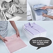 Недорогие Хранение вещей и организация пространства-Складная доска для хранения одежды из 5 предметов, складной органайзер для рубашек в шкафу, легко складывающаяся доска для хранения футболок, брюк и топов, инструмент для экономии места при