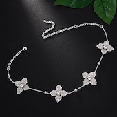 voordelige Kettingen-Choker ketting Zirkonia Kunstdiamanten Dames Elegant leuke Style Bloemig Bloemvorm Bruiloft Onregelmatig Kettingen Voor Bruiloft Feest Verjaardag