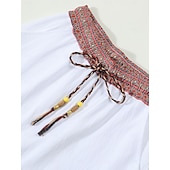 baratos Feriado-Homens Calças de linho Calças Calça verão Calças largas Calça Boho Com Cordão Patchwork Cintura elástica Tecido Conforto Respirável Comprimento total Ao ar livre Casual Diário Moda Estilo Clássico