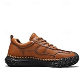 baratos Ténis para Homem-sapatos casuais masculinos marrons com cadarço e sola durável, calçados confortáveis para caminhadas ao ar livre, trabalho e uso diário