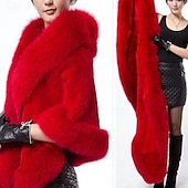 baratos Xales &amp; Envolvimentos-Elegante Loucos anos 20 Anos 20 Xale de Pele Falso O Grande Gatsby charleston Fantasia Mulheres Dia dos namorados Baile de Máscaras Festa Casamento Convidado do casamento Adulto Xale Outono &amp; inverno