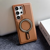 Phone Case For Samsung Galaxy S25 S25 Edge S24 S24 FE S23 Ultra Plus S22 Plus  Ultra Back Cover Magnetic Kickstand Shockproof Retro TPU PU Leather cheap Samsung Cases-Phone Case For Samsung Galaxy S25 S25 Edge S24 S24 FE S23 Ultra Plus S22 Plus  Ultra Back Cover Magnetic Kickstand Shockproof Retro TPU PU Leather