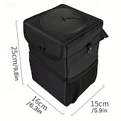baratos Serviço de Veículo-lixeira de carro com tampa e bolsos de armazenamento, lixeira de carro dobrável à prova d&#039;água e vazamentos, lixeira automotiva multiuso para carro, SUV, caminhão