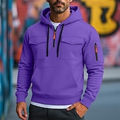 economico Felpa Tattica-Per uomo Felpa con cappuccio Felpa con cappuccio a zip intera Felpa con cappuccio in pile Felpa con cappuccio tattica Nero Bianco Verde militare Rosso Borgogna Con Cappuccio Semplice Cerniera Tasca