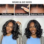 Wear and Go Glueless Wigs Pre Plucked Body Wave Wig Human Hair for Black Women Body Wave Lace Front Wigs Upgraded No Glue Needed Pre Cut 4x4 Lace Closure for Beginners cheap Human Hair Lace Front Wigs-Wear and Go Glueless Wigs Pre Plucked Body Wave Wig Human Hair for Black Women Body Wave Lace Front Wigs Upgraded No Glue Needed Pre Cut 4x4 Lace Closure for Beginners