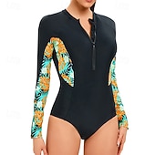 levne Rash guardy One Piece-Dámské Ochrana proti vyrážce Plavky S potiskem Zapni UV ochrana proti slunci UPF50+ Dlouhý rukáv Plavky Surfování Plavání Léto