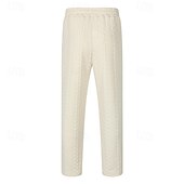 baratos Calças Desportivas-Homens Calças Esportivas Calças Jacquard Com Cordão Bolsos Tecido Conforto Esportes Diário Moda Casual Preto Branco Micro-Elástica