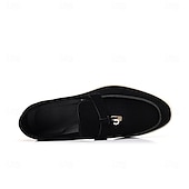 Brune herreloafers i semsket skinn med metalldetaljer – komfortable, casual businesssko til jobb, middager og høstantrekk billige Slip-ons og loafers til herrer-Brune herreloafers i semsket skinn med metalldetaljer – komfortable, casual businesssko til jobb, middager og høstantrekk