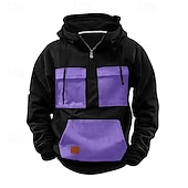 economico Felpa Tattica-Per uomo Felpa con cappuccio Felpa con cappuccio e zip corta Felpa con cappuccio tattica Rosso Blu Viola Verde Cachi Con Cappuccio Semplice Cerniera Blocco di colore Sport &amp; Outdoor Casuale Quotidiano