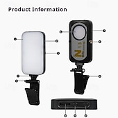 お買い得  スマホカメラアタッチメント-ポータブル セルフィー スマホライト 3モード LED クリップオンライト 充電式ビデオライト iPhone 写真 ティックトック Vlog コンピューター ノートパソコン ビデオ会議用