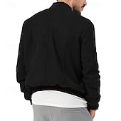 economico Giacche in Suede Sintetico-Per uomo Giubbotto bomber Giacca Casual Giacca in camoscio Vacanza Quotidiano Caldo Tasca Autunno Inverno Semplice Moda Classico Collo alla coreana Regolare Nero Rosso Blu marino Marrone Verde Giacca