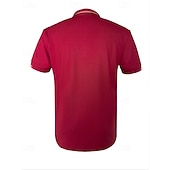 זול חולצת פולו קלאסית לגברים-בגדי ריקוד גברים חולצת גולף חולצות פולו גולף עבודה קזו&#039;אל דש שרוולים קצרים בסיסי מודרני אחיד כפתורים קיץ רגיל בורדו חולצת גולף