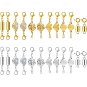 Недорогие искусство, ремесла и шитье-24 шт. магнитных застежек и замков для ожерелий 6 стилей, круглые, цилиндрические, трубчатые, магнитные застежки для ювелирных изделий, удлинители для магнитных застежек для браслетов и ювелирных