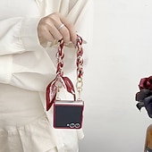 voordelige Samsung-hoesje-telefoon hoesje Voor Samsung Galaxy Z Flip 7 Z-flip 6 Z Flip 5 Z Flip 4 Achterkant met draagkoord Schokbestendig Bloem Bloemen PC