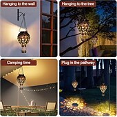 economico Luci paesaggistiche-1 pz 45cm luce solare da esterno a sospensione a forma di mongolfiera, luce di proiezione in ferro cavo, colibrì, fungo, cortile, giardino, terrazza, balcone, lanterna decorativa, luce da paesaggio