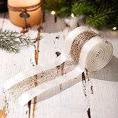 olcso Ajándékcsomagolás-2 tekercses karácsonyi szalag, arany hálós tüll díszszalag ünnepi hangulat díszítéséhez, luxus karácsonyi ajándékcsomagoláshoz és partidekorációhoz