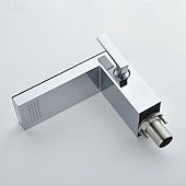 abordables Robinets de lavabo-Robinet de lavabo - Cascade Électroplaqué Ensemble central Poignée unique à un trouBath Taps