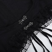 お買い得  トップス-ゴシック クロップトップ シュラッグトップ ベル 魔女 モーティシア・アダムス レース 仮装 女性用 ファンタジー ハロウィーン カーニバル 性能 パーティー 大人 上着