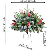 abordables Couronnes, Guirlandes &amp; Décorations-urne de remplissage pour sapin de Noël artificiel pré-éclairé, 8 modes &amp;Piquets d&#039;arbre de Noël alimentés par batterie et minuterie adaptés aux allées, patios, jardins, fêtes d&#039;anniversaire,