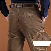 preiswerte Schlank-Herren Anzughose Cordhose Hose Chinos Tasche Knöpfe Einfach Komfort Formell Party Arbeit Mode Klassicher Stil Schwarz Marineblau Mikroelastisch