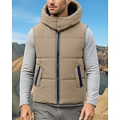 economico Gilet-Per uomo Gilet imbottito Gilet termico Senza Maniche Gilet Esterno Calore Termico Inverno Cerniera Poliestere Nero Rosso Blu Reale Caccia Pesca Arrampicata
