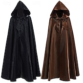 cheap Capes &amp; Cloaks-Punk &amp; Gothic Medieval 18th Century 17th Century Cape Cosplay Costume Cloak Witch Plague Doctor Men's Women's Unisex Halloween Carnival Masquerade LARP Cloak Medieval Cloak