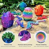 Недорогие Скульптуры-Набор из 12-дюймовых 3D-напечатанных яиц дракона, пасхальные яйца, мифические яйца дракона с драконом внутри, фантазийный коллекционный декор для детей и взрослых, идеальный подарок на Пасху или день