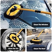 olcso Autós tisztítóeszközök-visszahúzható autómosó felmosó háromrészes visszahúzható tisztítókefe puha sörtéjű autómosó eszköz