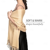 abordables Châles-Écharpe pashmina douce et soyeuse Achillea pour femmes, châle enveloppant pour robes de soirée, demoiselles d&#039;honneur, mariages &amp;vêtements de tous les jours